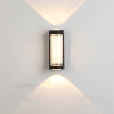 Modern Simplicity Waterproof Aluminum Acrylic Rectangular Cylinder LED Wall Sconce Lamp For Outdoor Patio