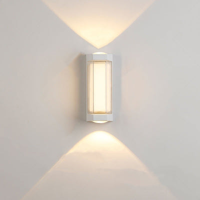 Modern Simplicity Waterproof Aluminum Acrylic Rectangular Cylinder LED Wall Sconce Lamp For Outdoor Patio