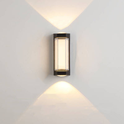 Modern Simplicity Waterproof Aluminum Acrylic Rectangular Cylinder LED Wall Sconce Lamp For Outdoor Patio