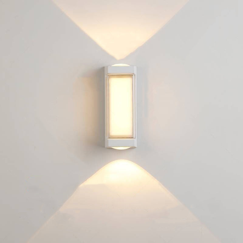 Modern Simplicity Waterproof Aluminum Acrylic Rectangular Cylinder LED Wall Sconce Lamp For Outdoor Patio