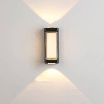 Modern Simplicity Waterproof Aluminum Acrylic Rectangular Cylinder LED Wall Sconce Lamp For Outdoor Patio