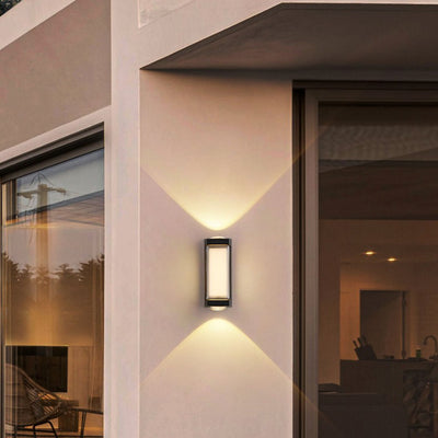 Modern Simplicity Waterproof Aluminum Acrylic Rectangular Cylinder LED Wall Sconce Lamp For Outdoor Patio