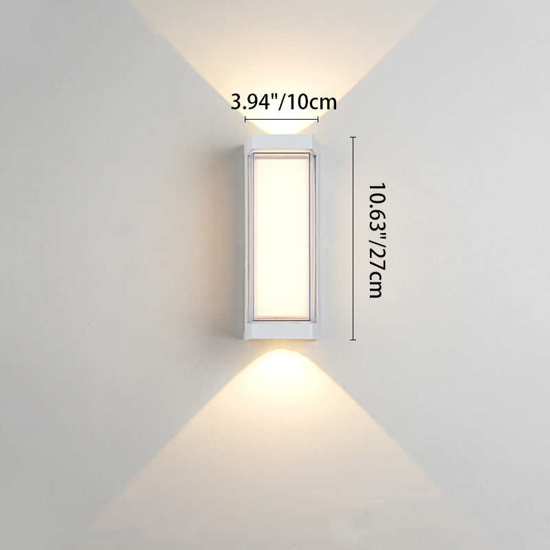 Modern Simplicity Waterproof Aluminum Acrylic Rectangular Cylinder LED Wall Sconce Lamp For Outdoor Patio