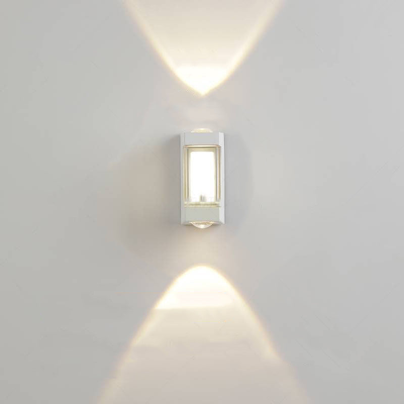 Modern Simplicity Waterproof Aluminum Acrylic Rectangular Cylinder LED Wall Sconce Lamp For Outdoor Patio