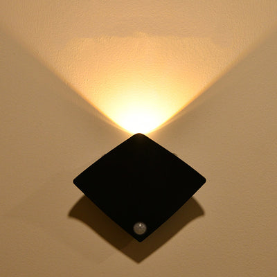 Modern Simplicity Rechargeable Battery Motion Sensor ABS Magnetic Rhombic LED Wall Sconce Lamp For Hallway