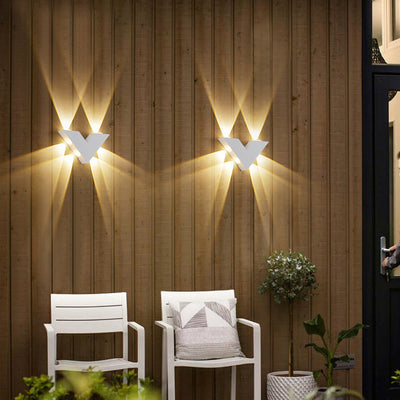 Modern Simplicity Waterproof Aluminum Letter Geometrical LED Wall Sconce Lamp For Outdoor Patio