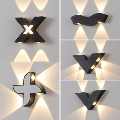 Modern Simplicity Waterproof Aluminum Letter Geometrical LED Wall Sconce Lamp For Outdoor Patio