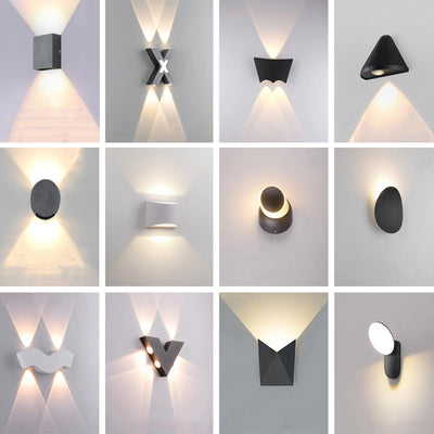 Modern Simplicity Waterproof Aluminum Letter Geometrical LED Wall Sconce Lamp For Outdoor Patio