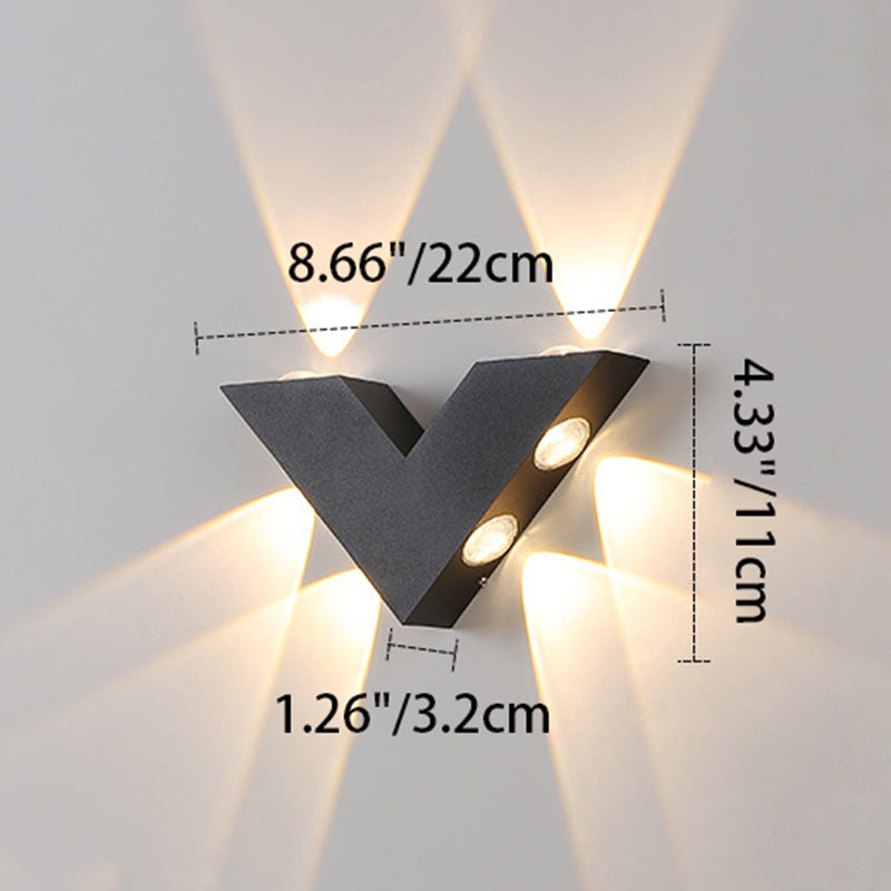 Modern Simplicity Waterproof Aluminum Letter Geometrical LED Wall Sconce Lamp For Outdoor Patio