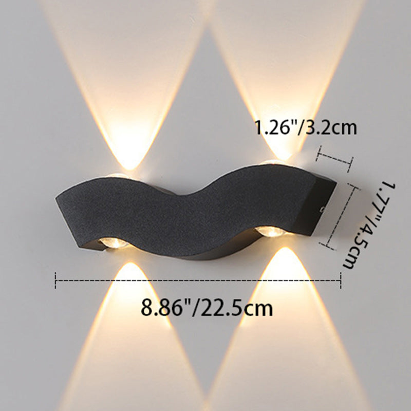 Modern Simplicity Waterproof Aluminum Letter Geometrical LED Wall Sconce Lamp For Outdoor Patio