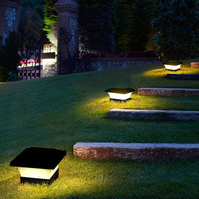 Modern Minimalist Solar Waterproof ABS PC Square LED Landscape Lighting Outdoor Light For Outdoor Patio