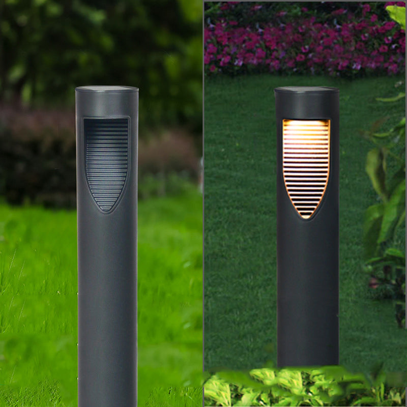 Modern Simplicity Solar Waterproof ABS Cylinder Ground Plug LED Landscape Lighting Outdoor Light For Garden