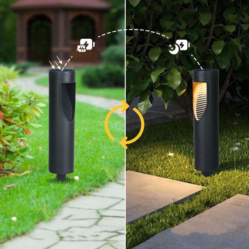 Modern Simplicity Solar Waterproof ABS Cylinder Ground Plug LED Landscape Lighting Outdoor Light For Garden