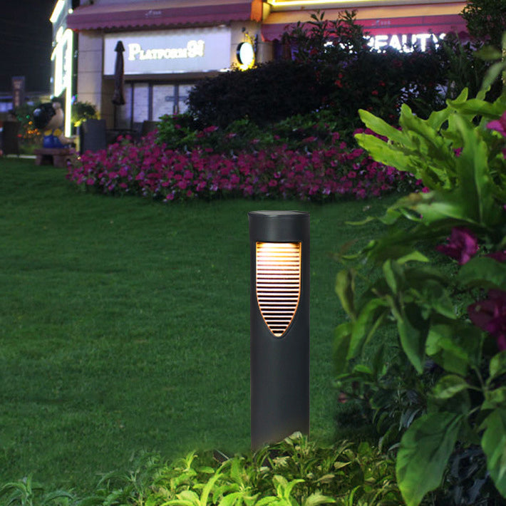 Modern Simplicity Solar Waterproof ABS Cylinder Ground Plug LED Landscape Lighting Outdoor Light For Garden