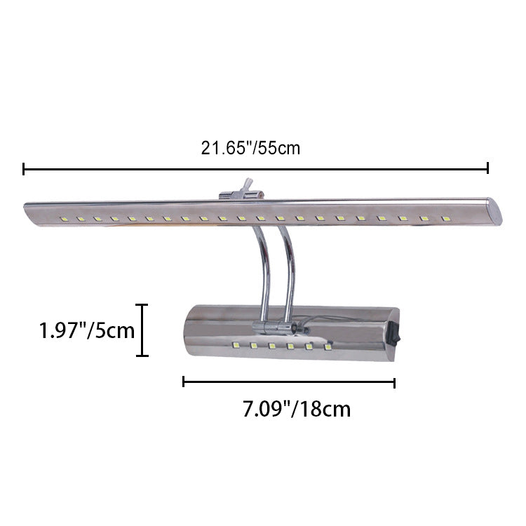 Modern Simplicity Stainless Steel Hardware Strip LED Wall Sconce Lamp Vanity Light For Bathroom