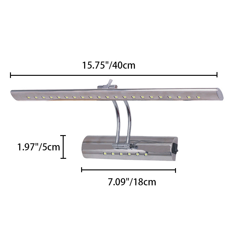 Modern Simplicity Stainless Steel Hardware Strip LED Wall Sconce Lamp Vanity Light For Bathroom