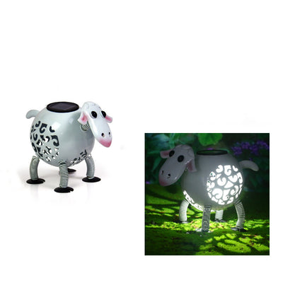 Contemporary Creative Solar Waterproof Iron Simulated Sheep Hollowed LED Landscape Lighting Outdoor Light For Garden