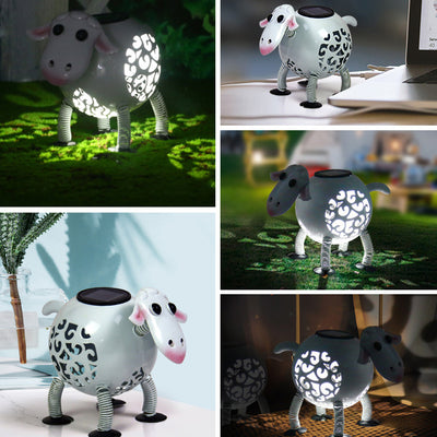 Contemporary Creative Solar Waterproof Iron Simulated Sheep Hollowed LED Landscape Lighting Outdoor Light For Garden