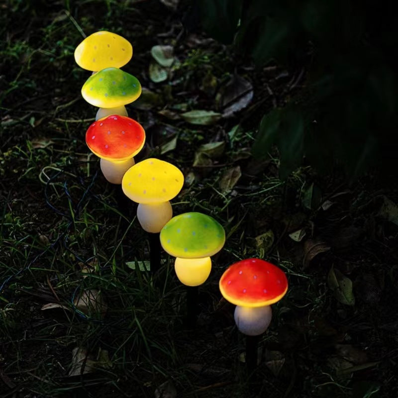 Modern Art Deco Solar Waterproof ABS Mushroom Decoration LED String Lights Outdoor Light For Garden