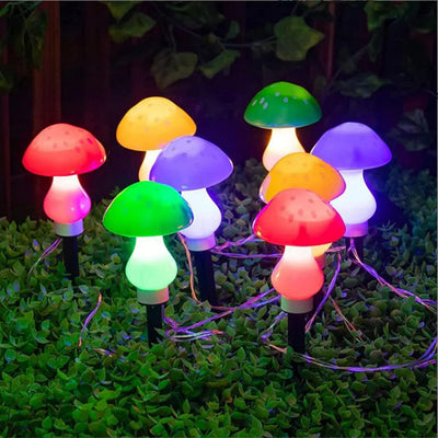 Modern Art Deco Solar Waterproof ABS Mushroom Decoration LED String Lights Outdoor Light For Garden