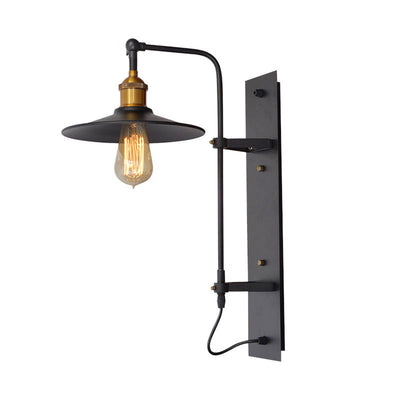 Contemporary Industrial Iron Rotatable Conic 1-Light Wall Sconce Lamp For Living Room