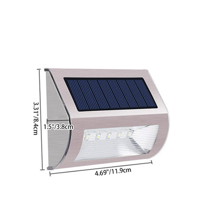 Modern Simplicity Solar Waterproof Stainless Steel PC Rectangular LED Wall Sconce Lamp For Outdoor Patio