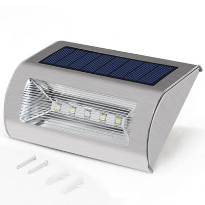 Modern Simplicity Solar Waterproof Stainless Steel PC Rectangular LED Wall Sconce Lamp For Outdoor Patio