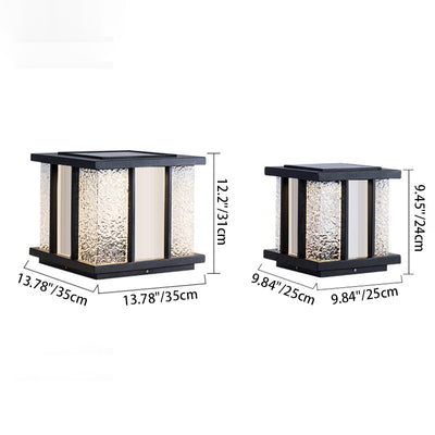 Modern Simplicity Solar Waterproof Stainless Steel Acrylic Cube Crackle LED Landscape Lighting Outdoor Light For Garden