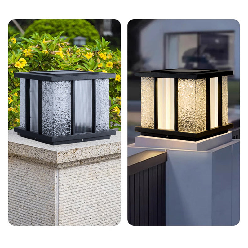 Modern Simplicity Solar Waterproof Stainless Steel Acrylic Cube Crackle LED Landscape Lighting Outdoor Light For Garden