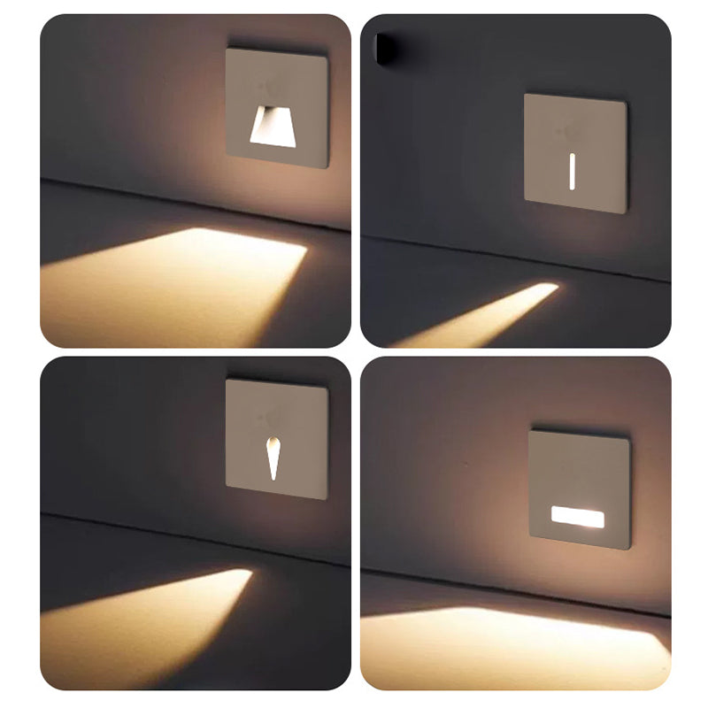 Modern Minimalist Waterproof Aluminum Alloy Steel PC Square LED Recessed Wall Sconce Lamp For Hallway