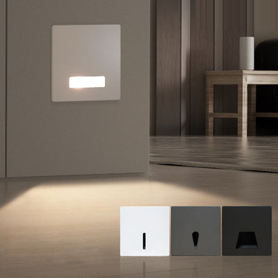 Modern Minimalist Waterproof Aluminum Alloy Steel PC Square LED Recessed Wall Sconce Lamp For Hallway