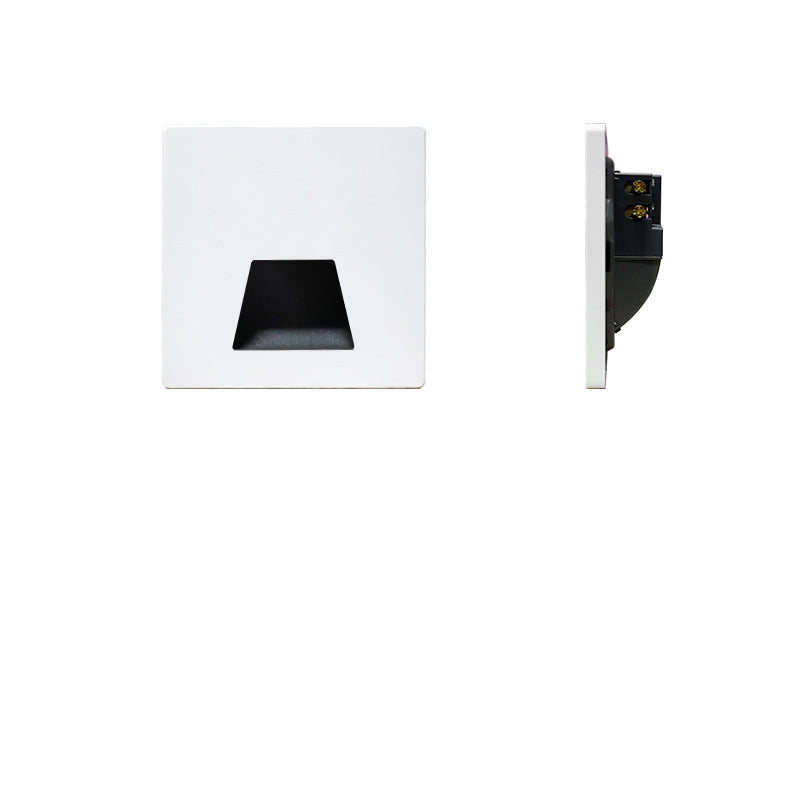 Modern Minimalist Waterproof Aluminum Alloy Steel PC Square LED Recessed Wall Sconce Lamp For Hallway