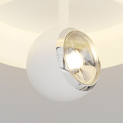 Contemporary Nordic Iron Acrylic Round Square Ball Spotlight LED Semi-Flush Mount Ceiling Light For Hallway