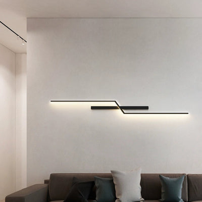 Modern Minimalist Aluminum Silica Linear Strip LED Wall Sconce Lamp For Bedroom