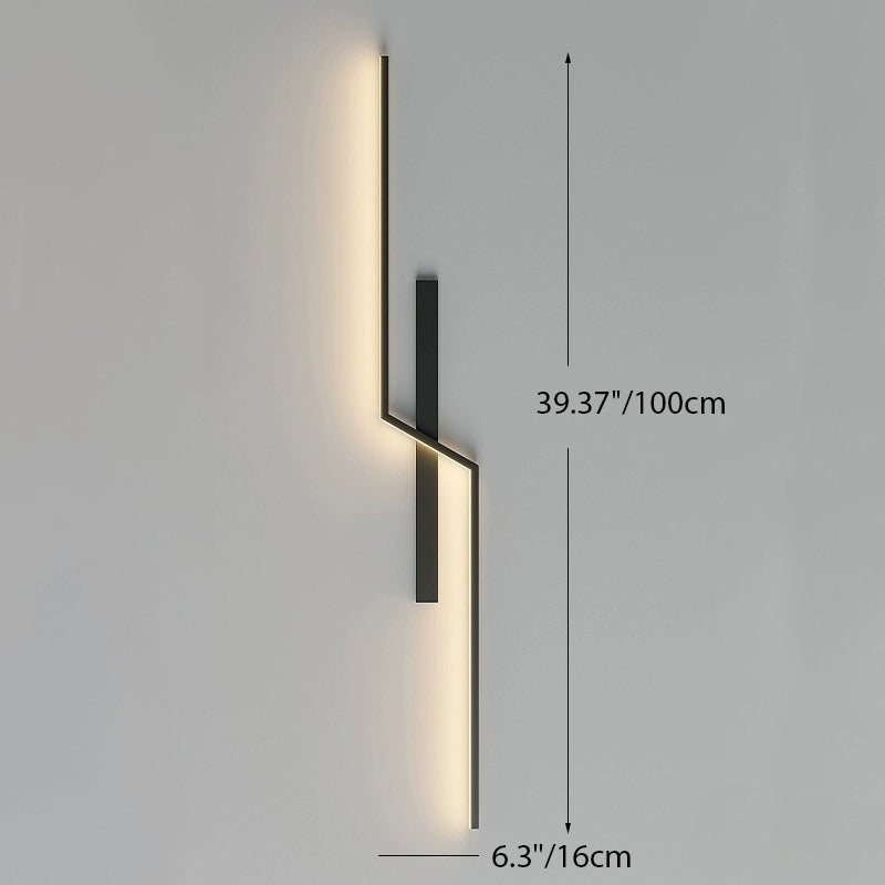 Modern Minimalist Aluminum Silica Linear Strip LED Wall Sconce Lamp For Bedroom