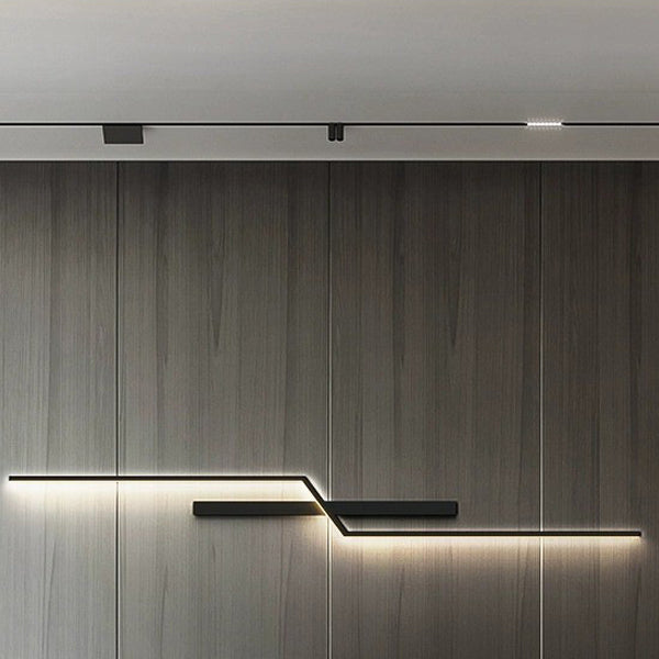 Modern Minimalist Aluminum Silica Linear Strip LED Wall Sconce Lamp For Bedroom