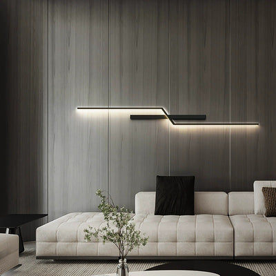 Modern Minimalist Aluminum Silica Linear Strip LED Wall Sconce Lamp For Bedroom