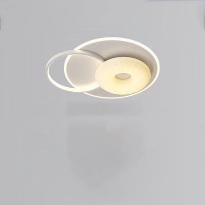 Contemporary Nordic Hardware PE Flower Triangle Round LED Flush Mount Ceiling Light For Bedroom