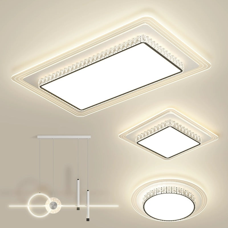 Modern Simplicity Hardware Acrylic Rectangular Square Round LED Flush Mount Ceiling Light For Living Room