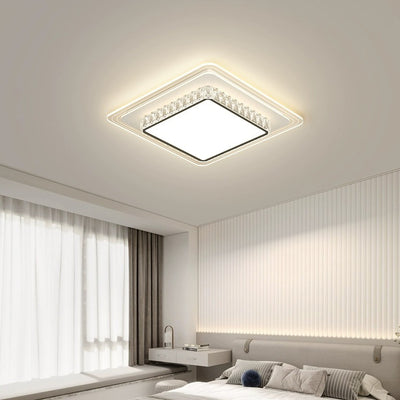 Modern Simplicity Hardware Acrylic Rectangular Square Round LED Flush Mount Ceiling Light For Living Room