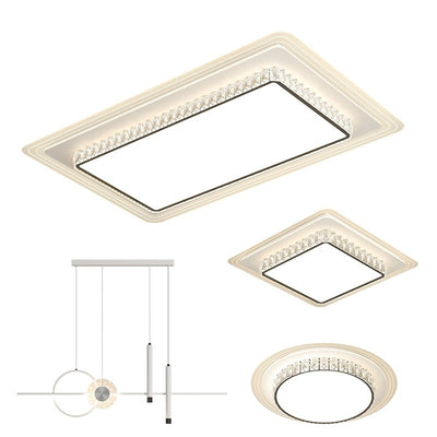 Modern Simplicity Hardware Acrylic Rectangular Square Round LED Flush Mount Ceiling Light For Living Room