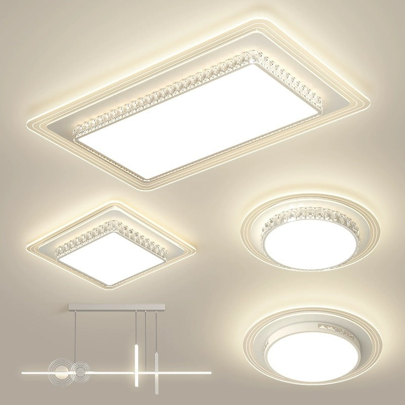 Modern Simplicity Hardware Acrylic Rectangular Square Round LED Flush Mount Ceiling Light For Living Room