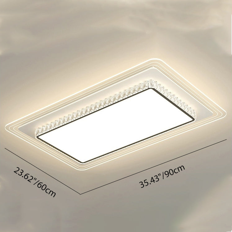 Modern Simplicity Hardware Acrylic Rectangular Square Round LED Flush Mount Ceiling Light For Living Room