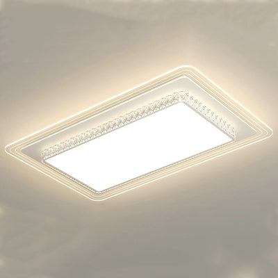 Modern Simplicity Hardware Acrylic Rectangular Square Round LED Flush Mount Ceiling Light For Living Room