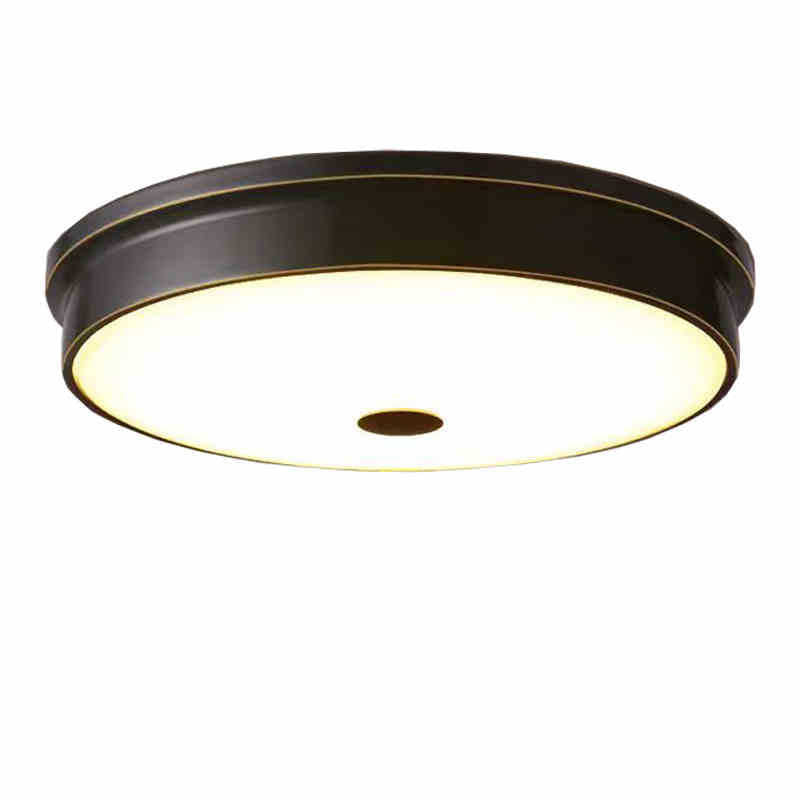 Modern Mid-century Iron Glass Round LED Flush Mount Ceiling Light For Bedroom