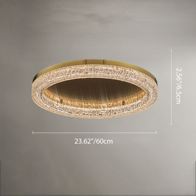 Modern Simplicity Stainless Steel Resin Round Ripple LED Flush Mount Ceiling Light For Bedroom