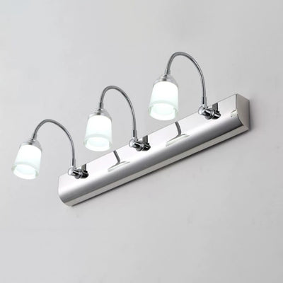 Modern Simplicity Stainless Steel Iron Aluminum Acrylic Gooseneck Hose Flexible Tube LED Wall Sconce Lamp Vanity Light For Bathroom