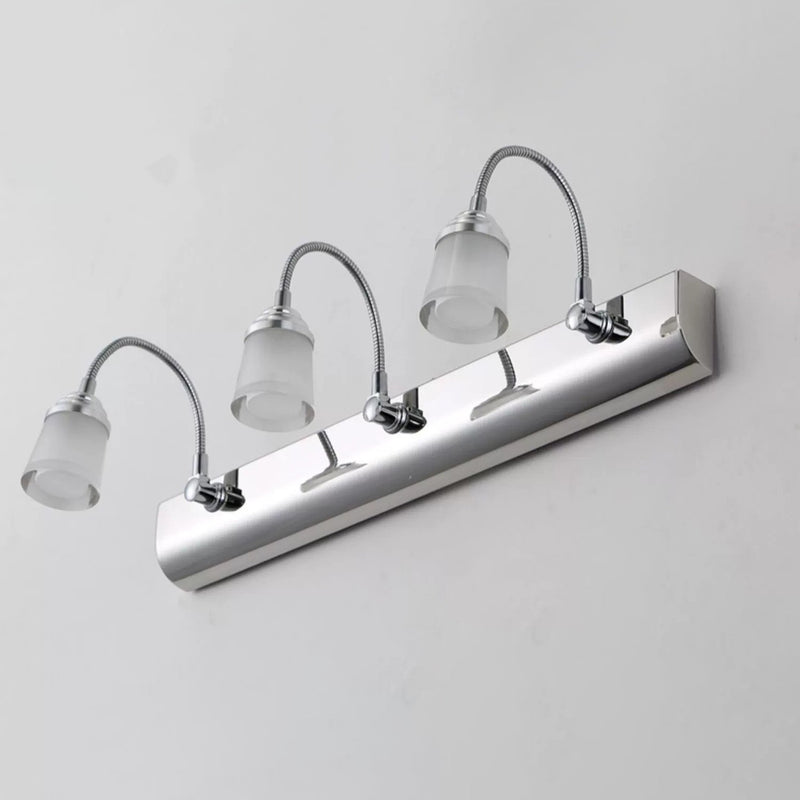 Modern Simplicity Stainless Steel Iron Aluminum Acrylic Gooseneck Hose Flexible Tube LED Wall Sconce Lamp Vanity Light For Bathroom