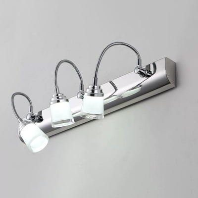 Modern Simplicity Stainless Steel Iron Aluminum Acrylic Gooseneck Hose Flexible Tube LED Wall Sconce Lamp Vanity Light For Bathroom