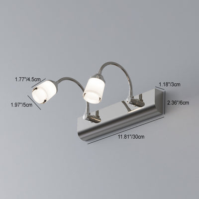 Modern Simplicity Stainless Steel Iron Aluminum Acrylic Gooseneck Hose Flexible Tube LED Wall Sconce Lamp Vanity Light For Bathroom